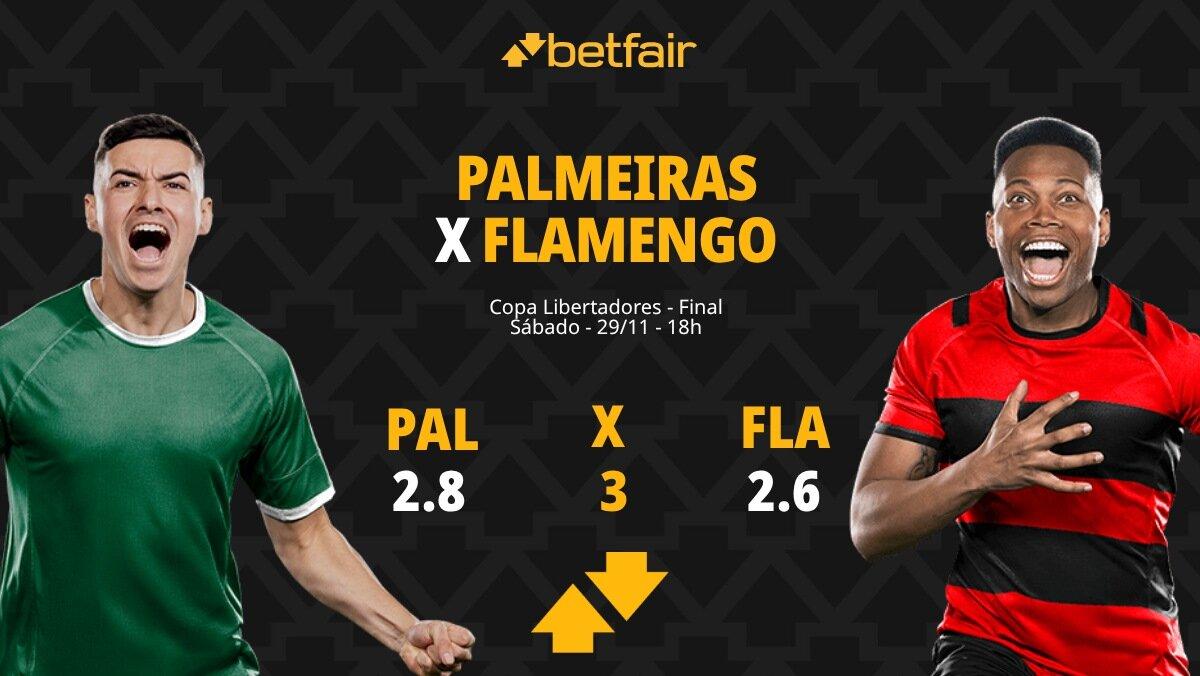 Palmeiras x Flamengo - Libertadores: palpites, odds, estatísticas, onde assistir ao vivo, escalações e horário