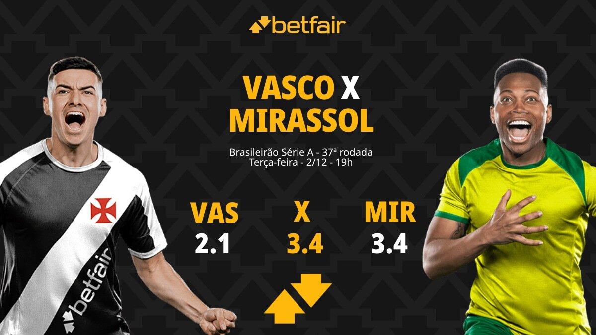 Vasco x Mirassol - Brasileirão: Vascão quer nova vitória no último jogo na Colina em 2025