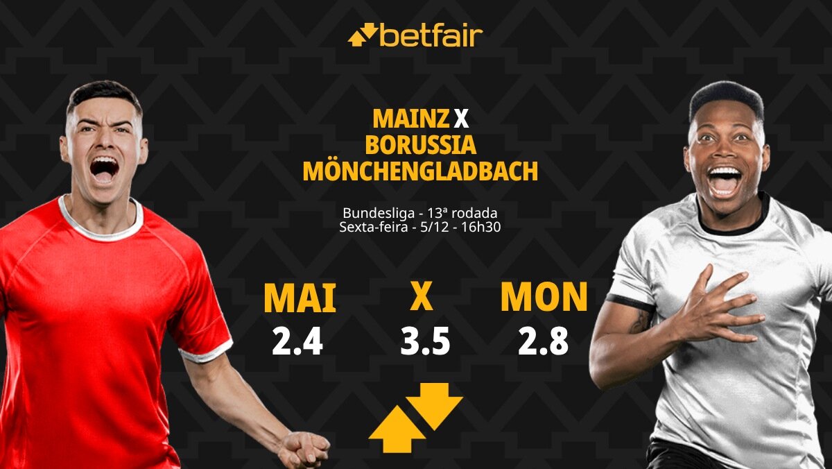 Mainz x Borussia Mönchengladbach - Bundesliga: palpites, odds ...