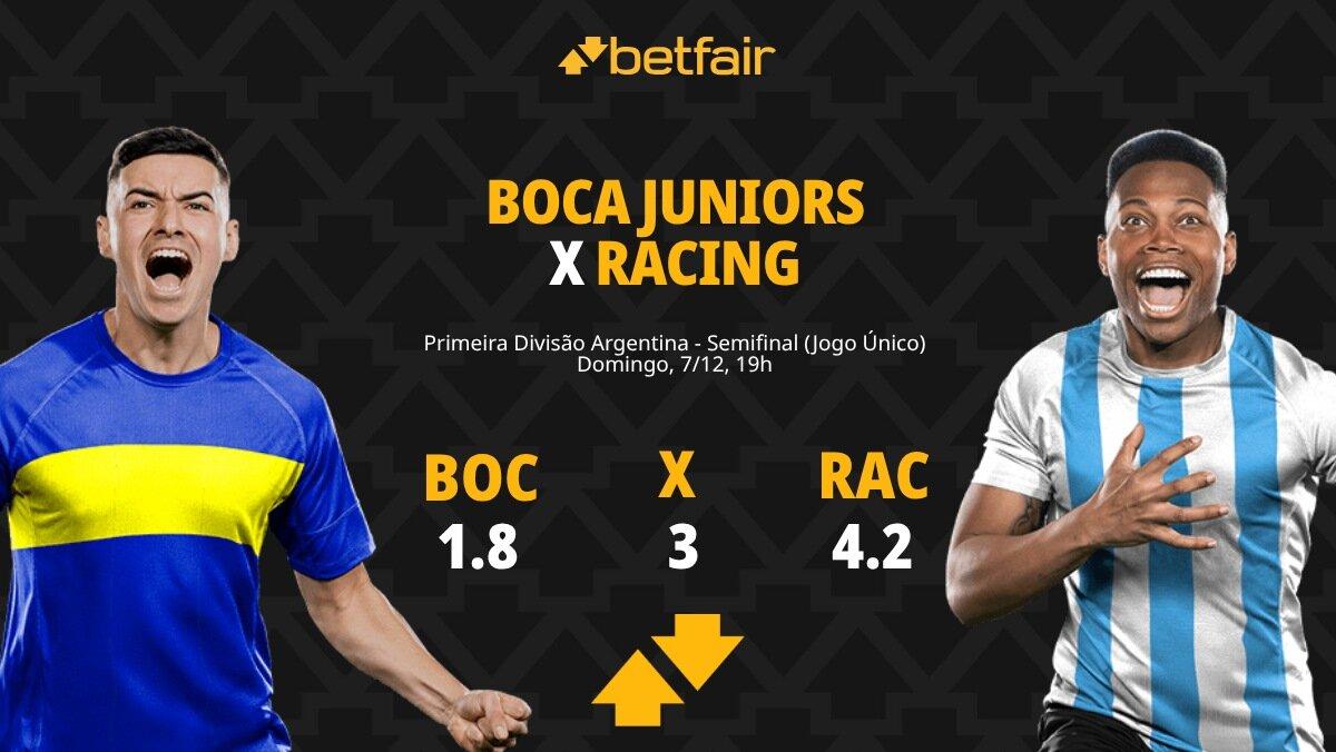 Boca Juniors x Racing - Campeonato Argentino: palpites, odds, estatísticas, onde assistir ao vivo, escalações e horário