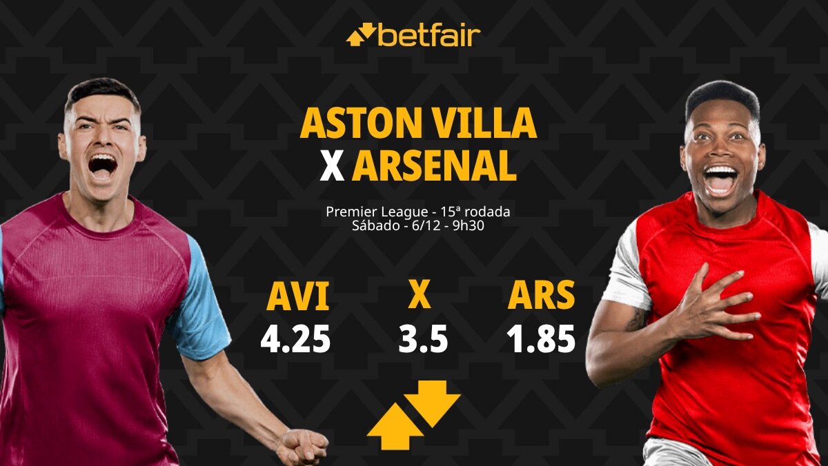 Aston Villa x Arsenal - Premier League: palpites, odds, estatísticas ...