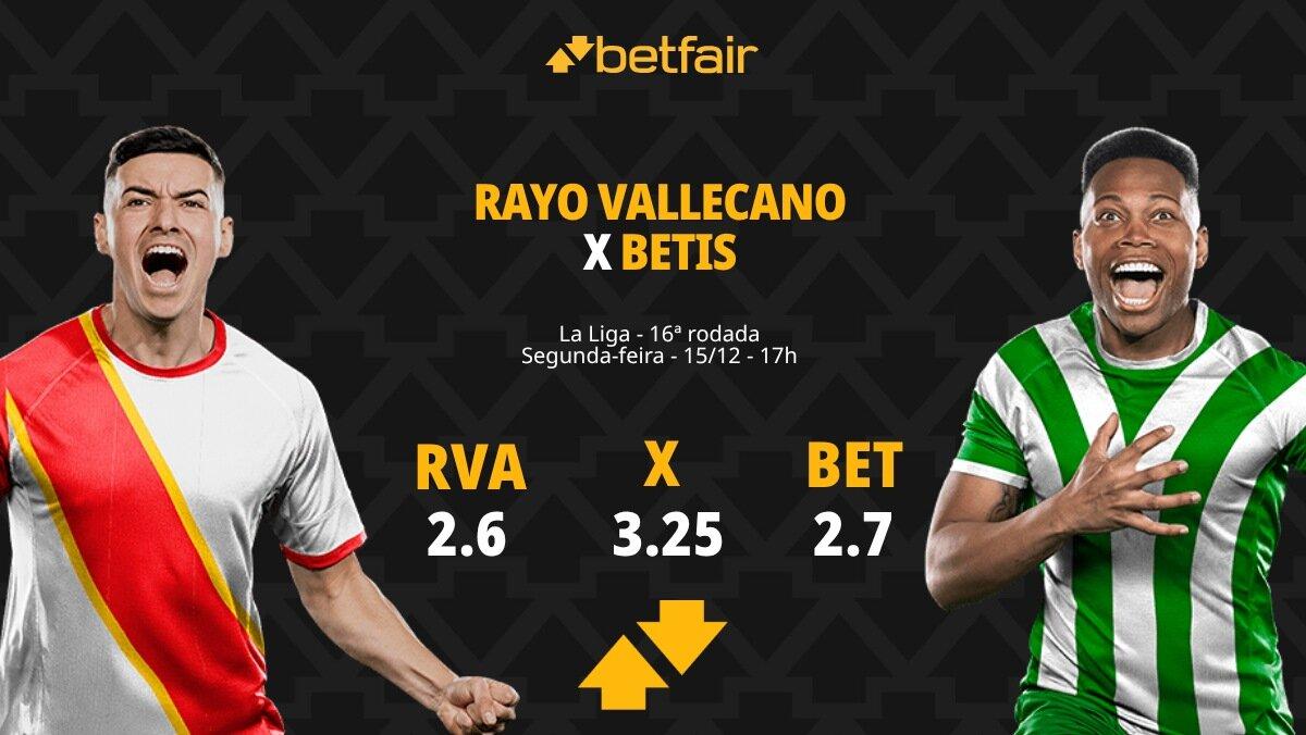 Rayo Vallecano x Betis - La Liga: palpites, odds, estatísticas, onde assistir ao vivo, escalações e horário