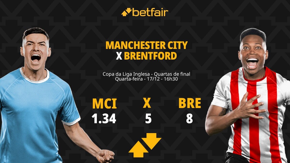 Manchester City x Brentford - Copa da Liga Inglesa: palpites, odds ...