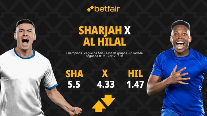 Sharjah x Al-Hilal - AFC Champions League: palpites, odds, estatísticas, onde assistir ao vivo, escalações e horário
