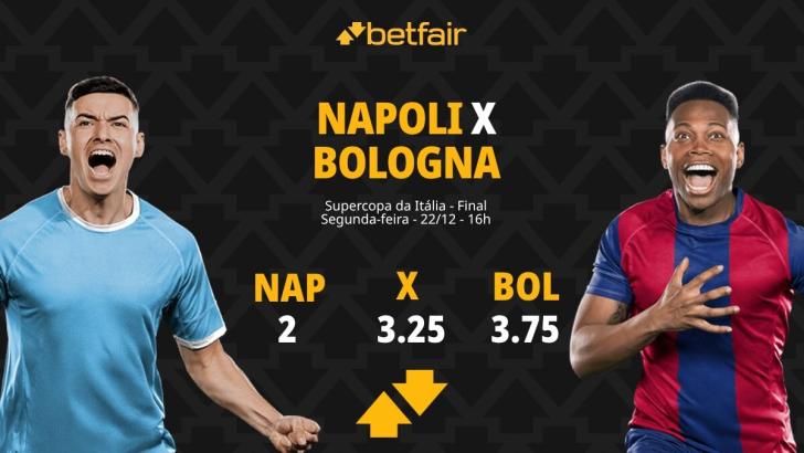 Napoli x Bologna - Supercopa da Itália: palpites, odds, estatísticas, onde assistir ao vivo, escalações e horário
