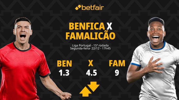 Benfica x Famalicão - Liga Portugal: palpites, odds, estatísticas, onde assistir ao vivo, escalações e horário