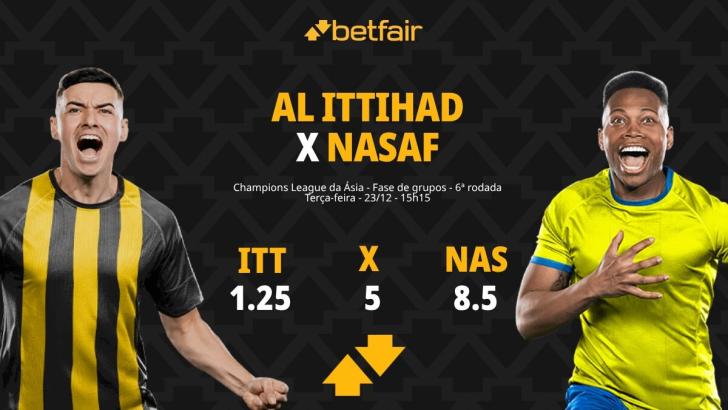 Al-Ittihad x Nasaf Qarshi - AFC Champions League: palpites, odds, estatísticas, onde assistir ao vivo, escalações e horário