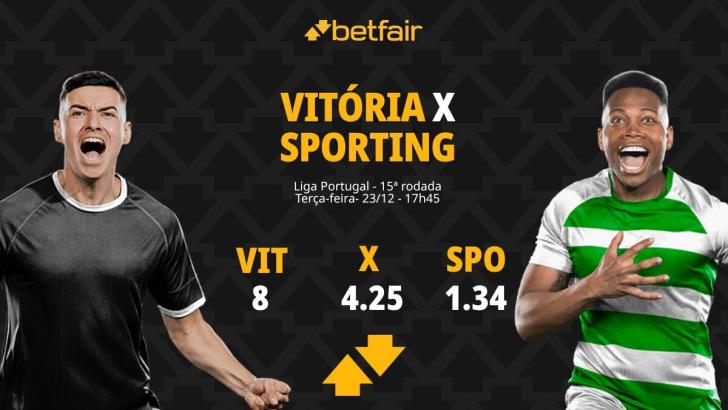 Vitória de Guimarães x Sporting - Liga Portugal: palpites, odds, estatísticas, onde assistir ao vivo, escalações e horário