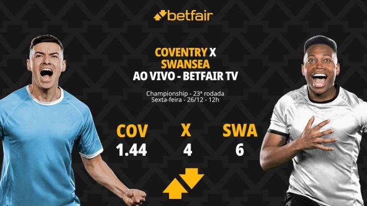 Coventry City x Swansea - Championship: palpites, odds, estatísticas, onde assistir ao vivo, escalações e horário