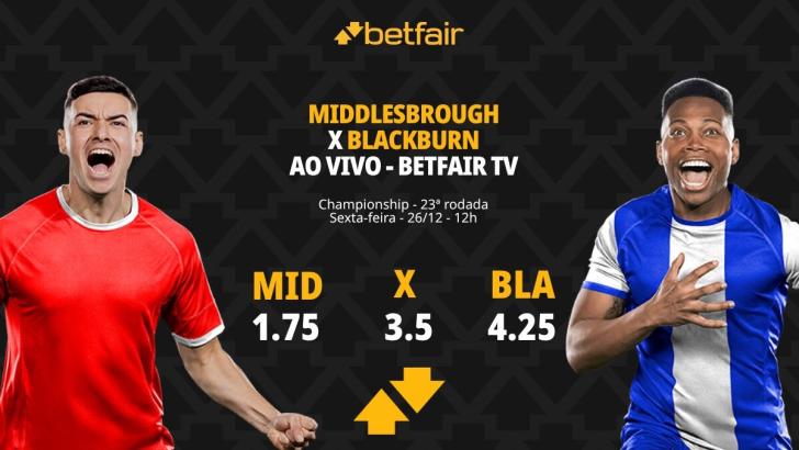 Middlesbrough x Blackburn Rovers - Championship: palpites, odds, estatísticas, onde assistir ao vivo, escalações e horário