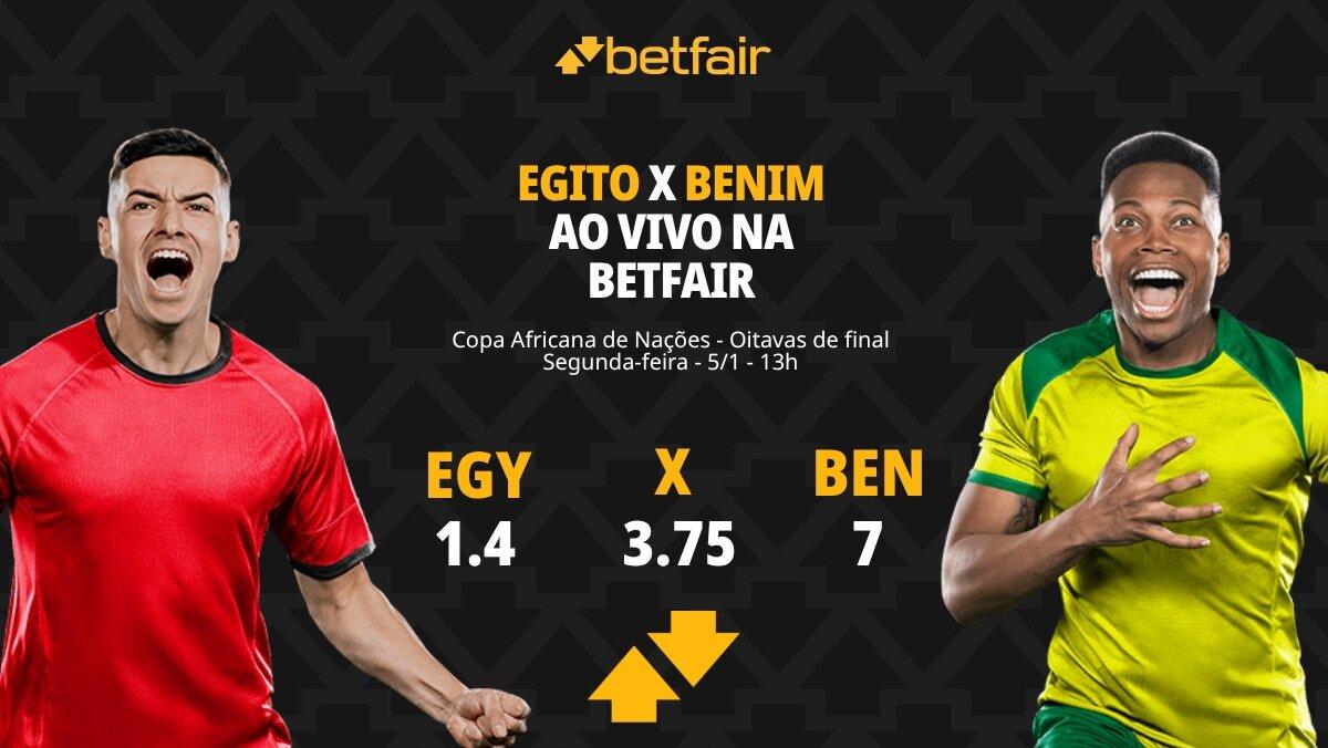 Egito x Benim - Copa Africana de Nações: palpites, odds, estatísticas, onde assistir ao vivo, escalações e horário