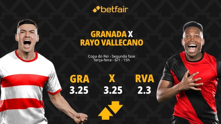 Granada x Rayo Vallecano - Copa do Rei: palpites, odds, estatísticas, onde assistir ao vivo, escalações e horário