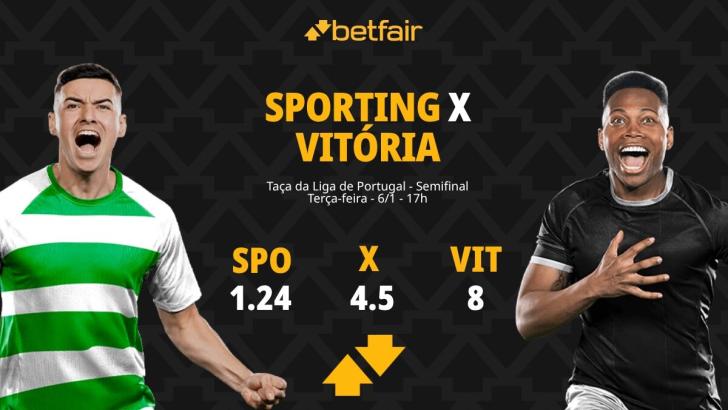 Sporting x Vitória de Guimarães - Taça da Liga de Portugal: palpites, odds, estatísticas, onde assistir ao vivo, escalações e horário