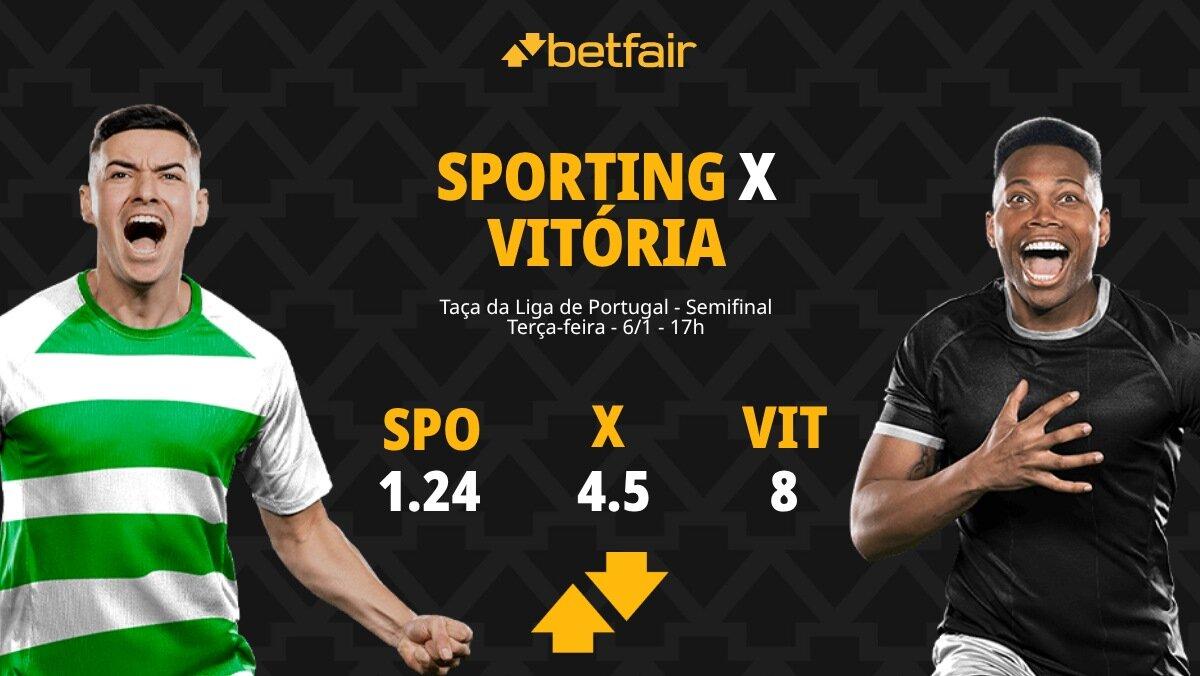 Sporting x Vitória de Guimarães - Taça da Liga de Portugal: palpites, odds, estatísticas, onde assistir ao vivo, escalações e horário