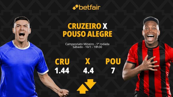 Cruzeiro x Pouso Alegre - Campeonato Mineiro: palpites, odds, estatísticas, onde assistir ao vivo, escalações e horário