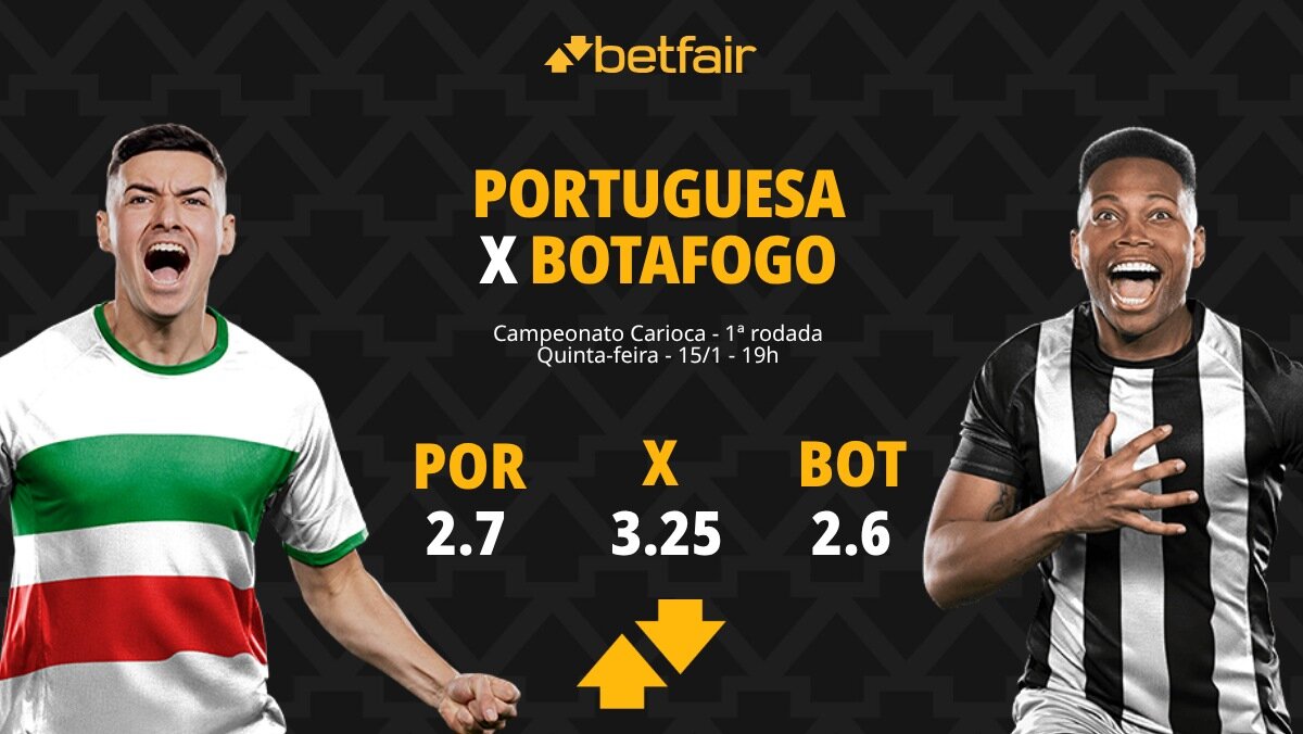 Portuguesa-RJ x Botafogo - Campeonato Carioca 2026: palpites, odds ...