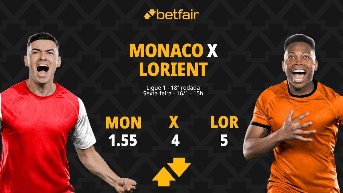 Monaco x Lorient - Ligue 1: palpites, odds, estatísticas, onde assistir ao vivo, escalações e horário