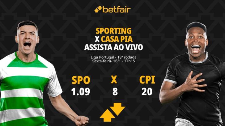 Sporting x Casa Pia - Liga Portugal: palpites, odds, estatísticas, onde assistir ao vivo, escalações e horário