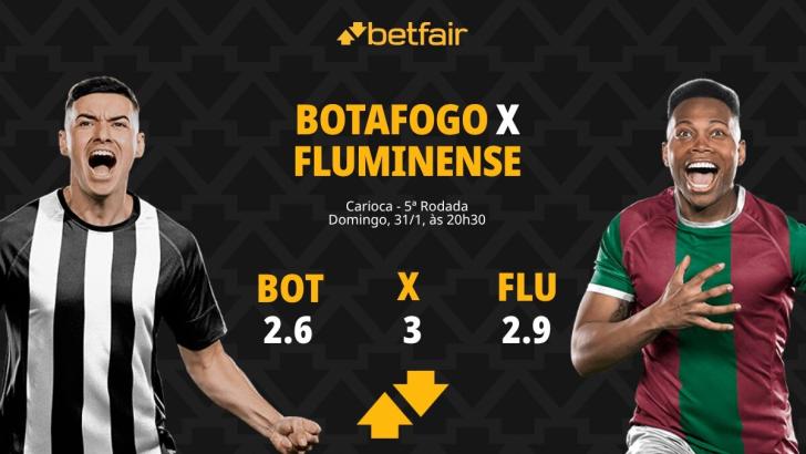 Botafogo x Fluminense - Campeonato Carioca: palpites, odds, estatísticas, onde assistir ao vivo, escalações e horário