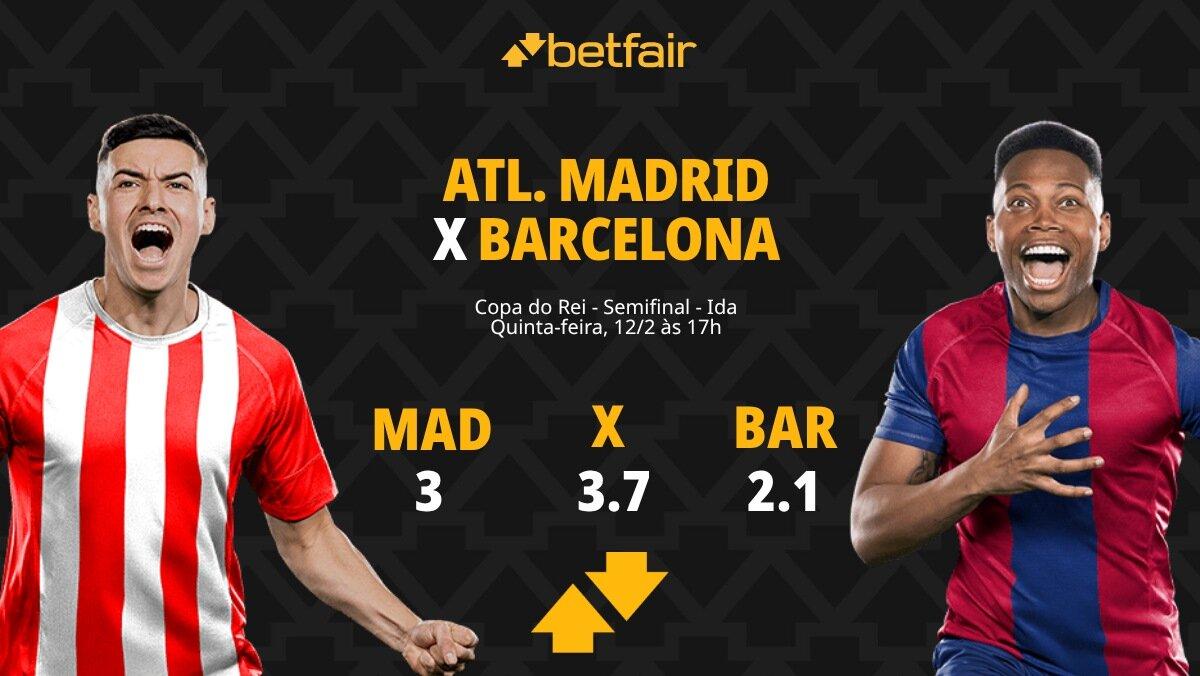 Atlético de Madrid x Barcelona: Palpites, Odds e Onde Assistir - Copa do Rei