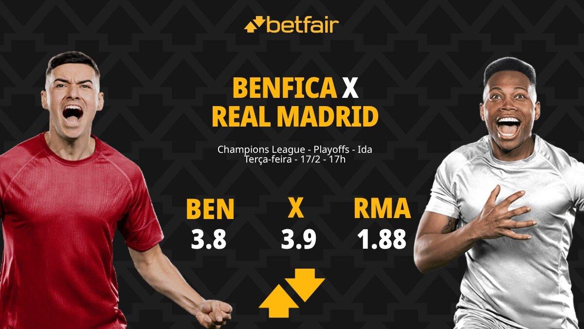 Benfica x Real Madrid - Champions League: Palpites, Odds, Escalações, Onde Assistir Ao Vivo