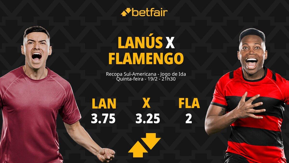 Lanús x Flamengo - Recopa Sul-Americana: Palpites, Odds, Escalações, Horário, Onde Assistir