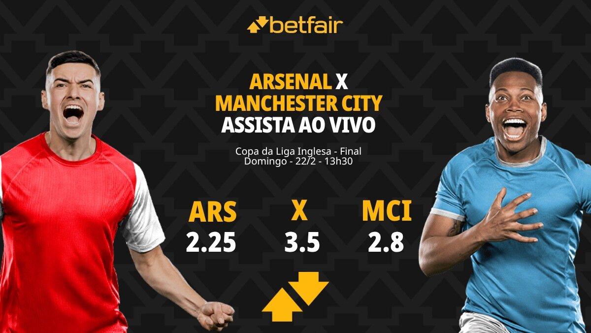 Arsenal x Manchester City - Copa da Liga Inglesa: Dicas, Palpites, Odds, Escalações, Horário, Onde Assistir
