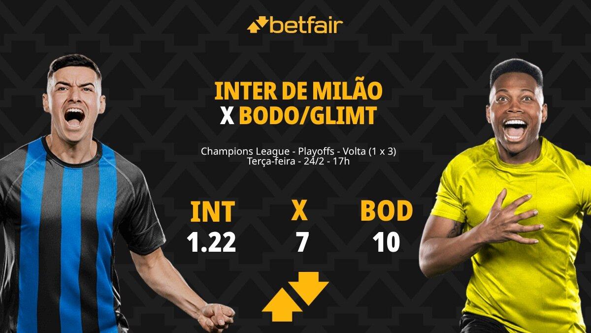Inter x Bodo/Glimt: dicas do Pedro, do Apostas e Palpites