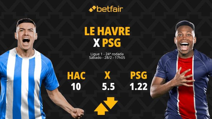 Le Havre x PSG - Ligue 1: Palpites, Odds, Escalações, Horário, Onde Assistir