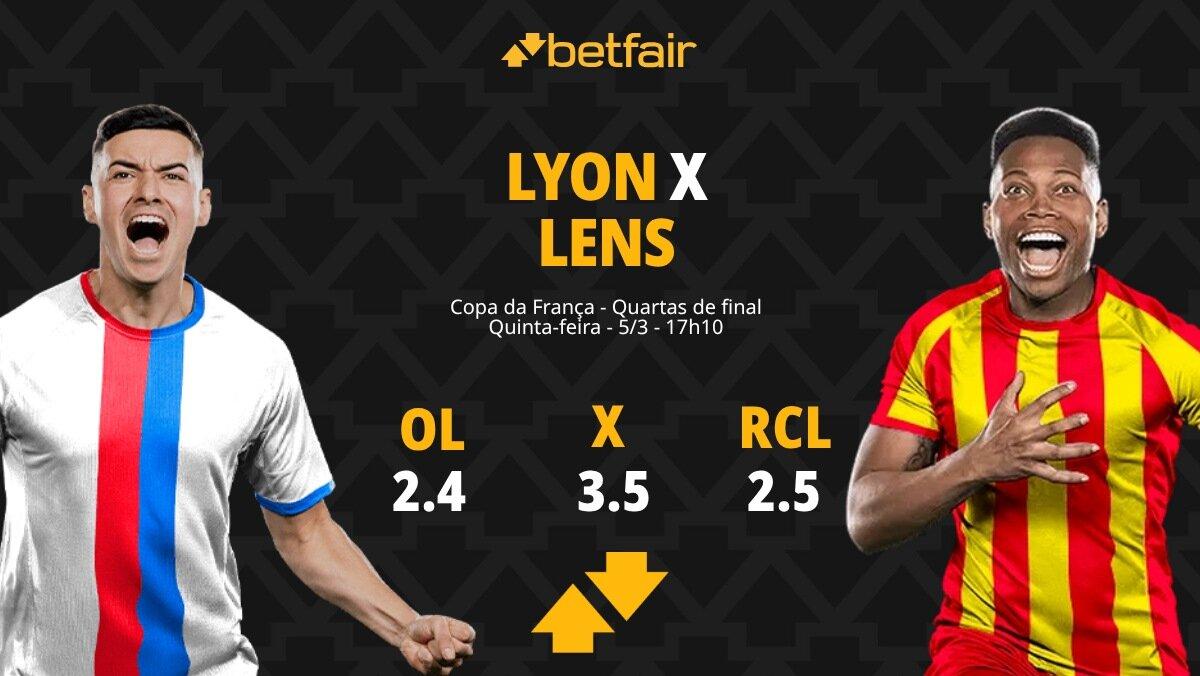 Lyon x Lens: Palpites, Odds e Onde Assistir - Copa da França