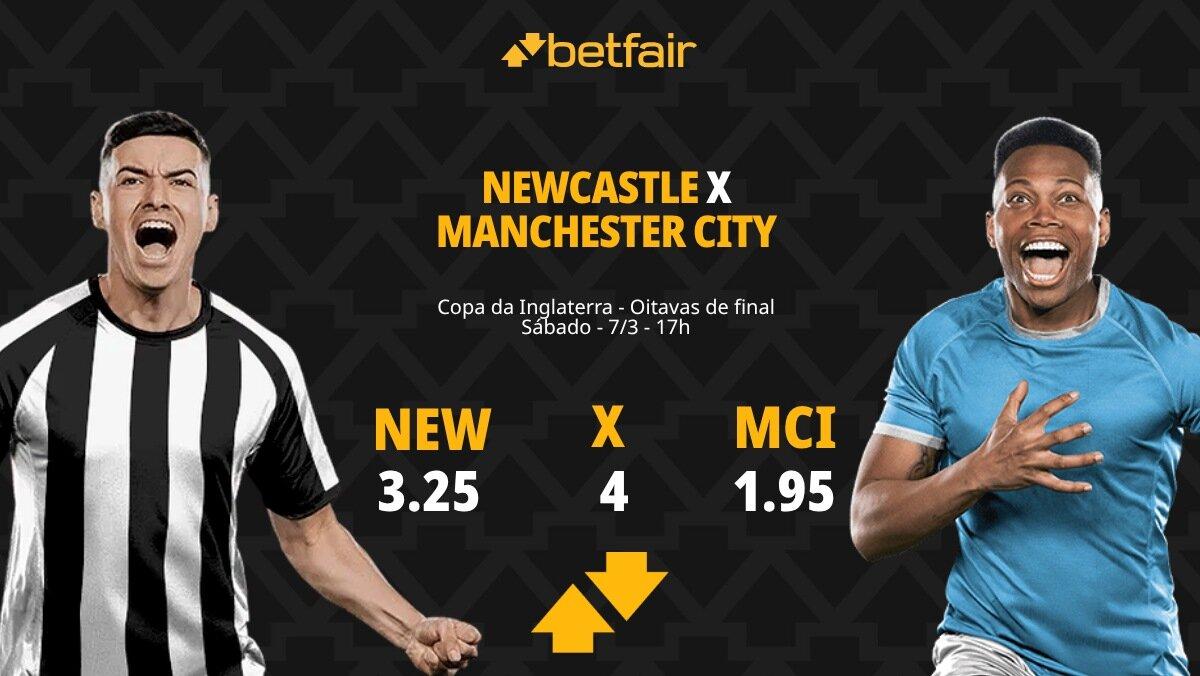 Newcastle x Manchester City: Palpites, Odds e Onde Assistir - Copa da Inglaterra