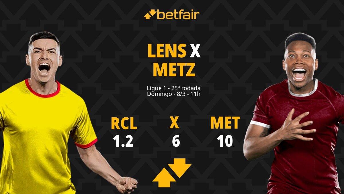 Lens x Metz: Palpites, Odds e Onde Assistir - Ligue 1