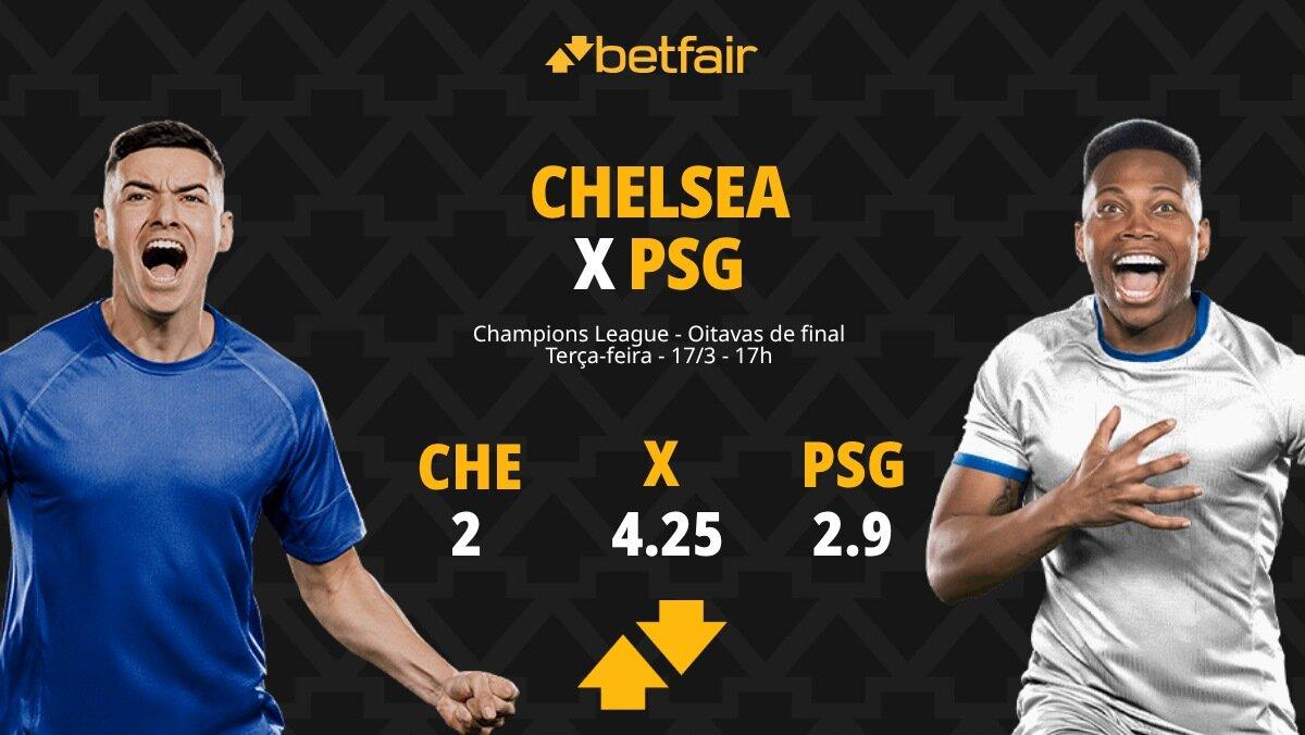 Chelsea x PSG - Champions League: Dicas, Palpites, Odds, Escalações, Horário, Onde Assistir