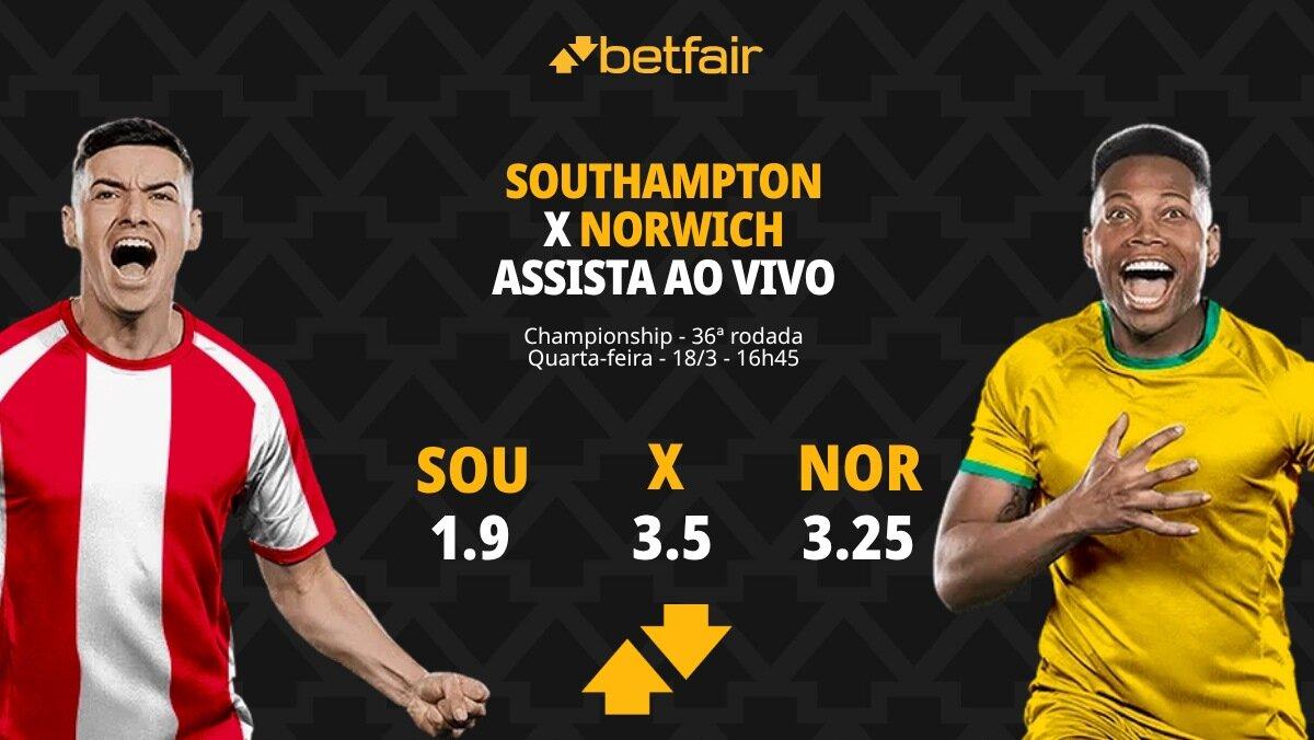 Southampton x Norwich - Championship: Dicas, Palpites, Odds, Escalações, Horário, Onde Assistir