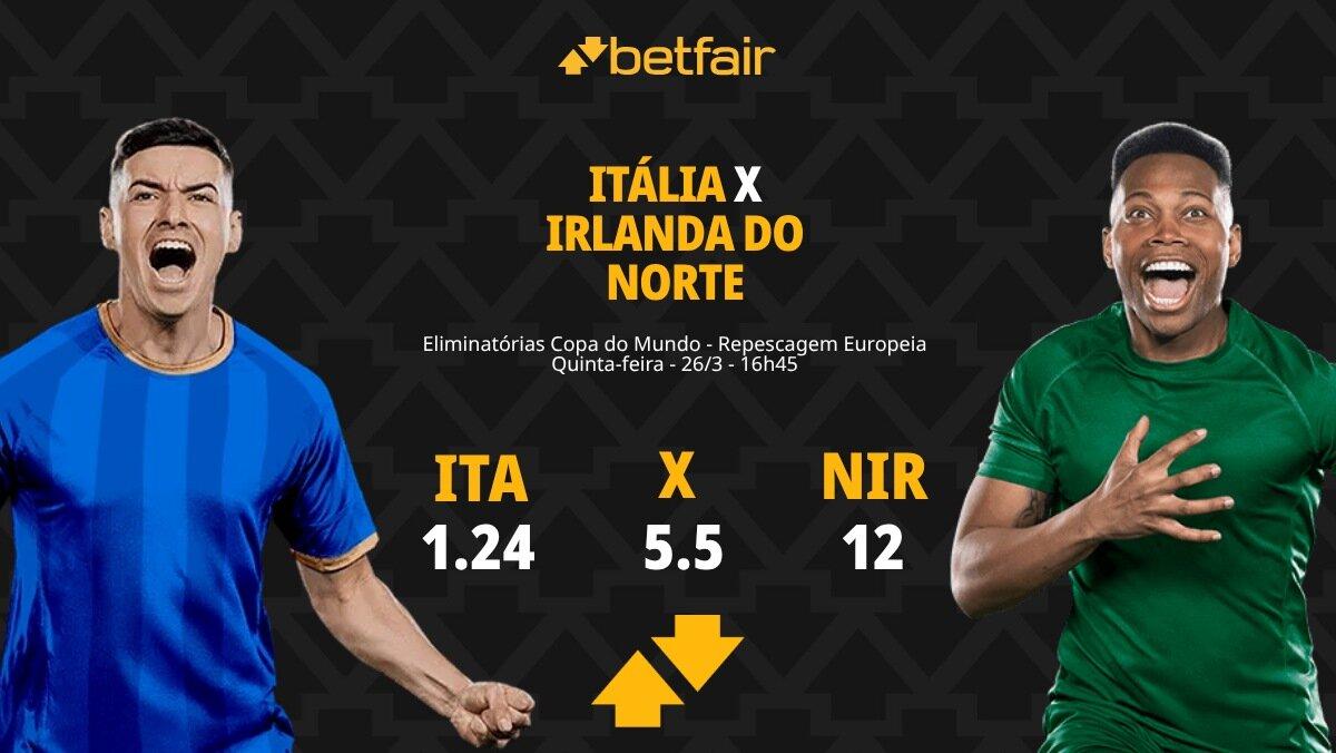 Itália x Irlanda do Norte: dicas do Pedro, do Apostas e Palpites