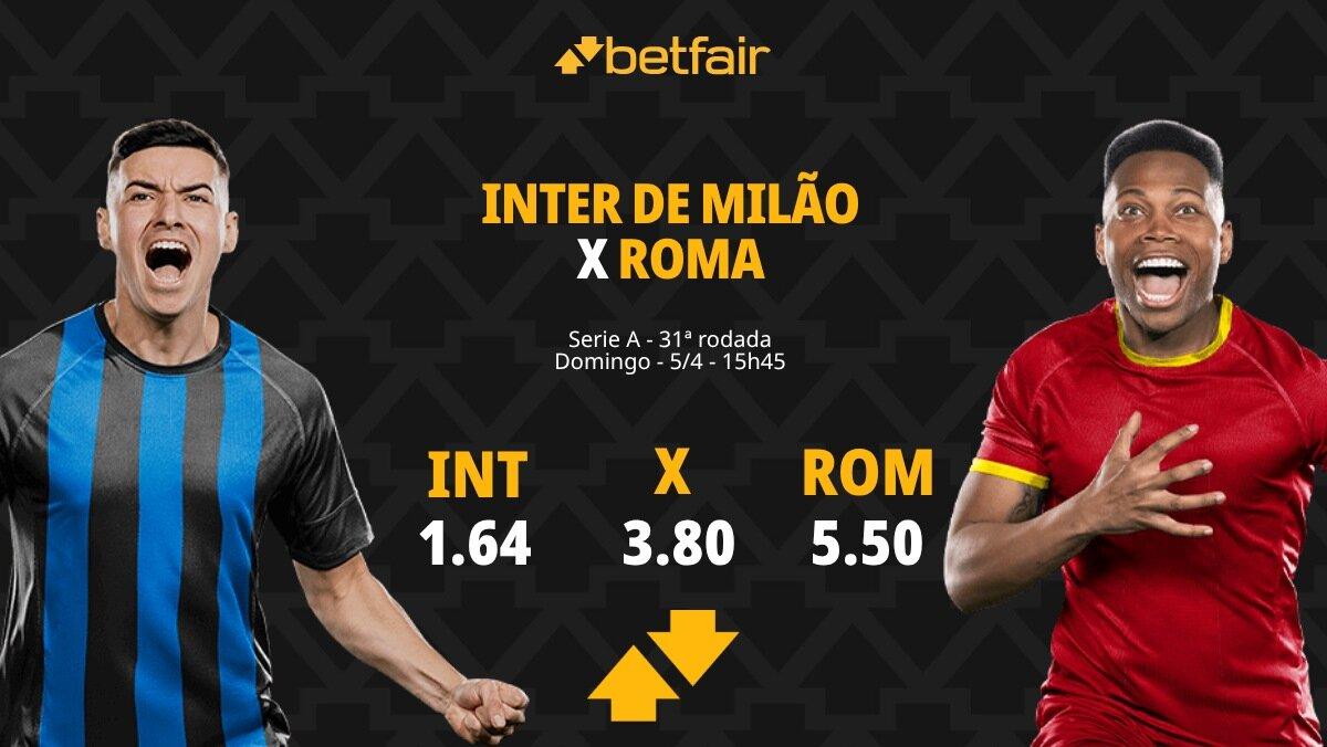 Inter de Milão x Roma - Serie A Italiana: Dicas, Palpites, Odds, Escalações, Horário, Onde Assistir