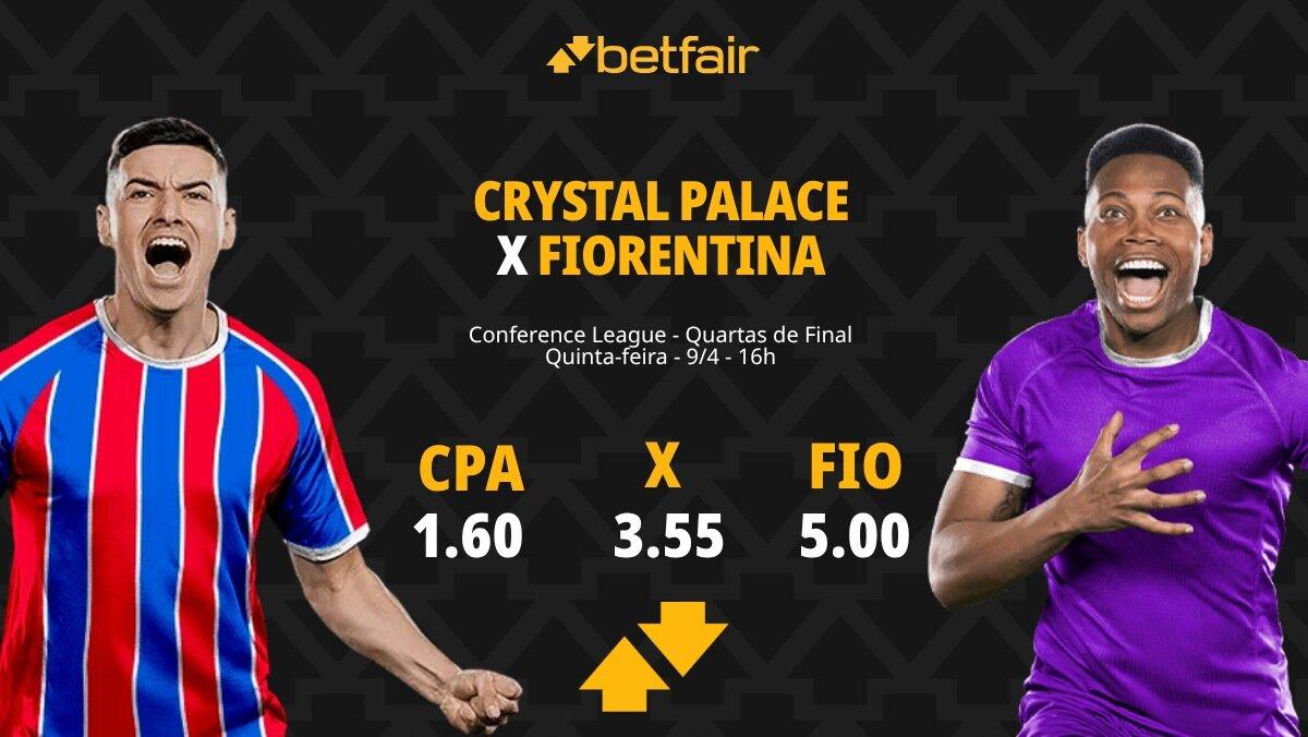 Crystal Palace x Fiorentina - Conference League: Dicas, Palpites, Odds, Escalações, Horário, Onde Assistir