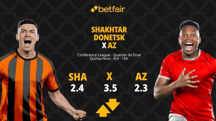 Shakhtar Donetsk x AZ Alkmaar - Conference League: Dicas, Palpites, Odds, Escalações, Horário, Onde Assistir