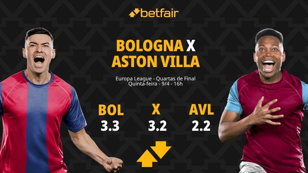 Bologna x Aston Villa - Europa League: Dicas, Palpites, Odds, Escalações, Horário, Onde Assistir