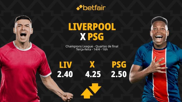 Liverpool x PSG - Champions League: Dicas, Palpites, Odds, Escalações, Horário, Onde Assistir