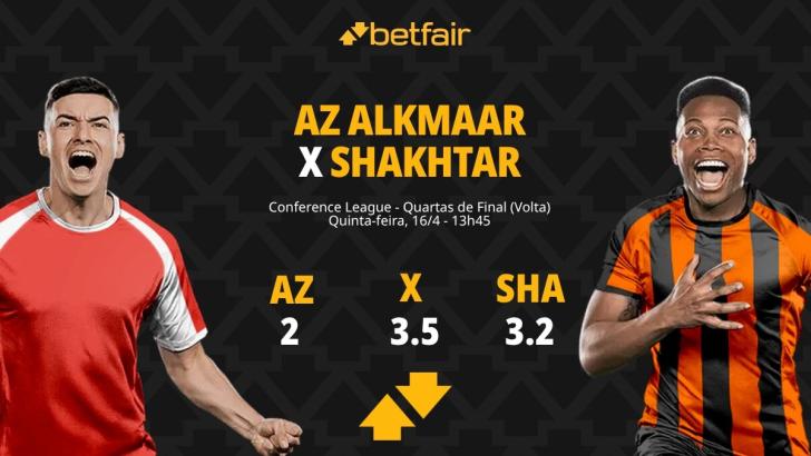AZ Alkmaar x Shakhtar Donetsk - Conference League: Dicas, Palpites, Odds, Escalações, Horário, Onde Assistir
