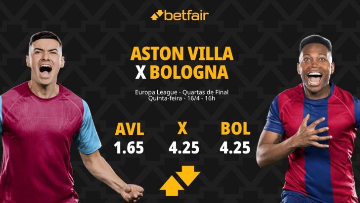 Aston Villa x Bologna - Europa League: Dicas, Palpites, Odds, Escalações, Horário, Onde Assistir