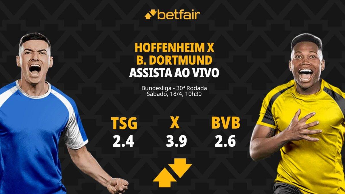Hoffenheim x Borussia Dortmund - Bundesliga: Dicas, Palpites, Odds, Escalações, Horário, Onde Assistir
