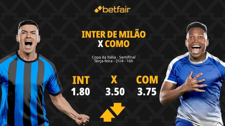 Inter de Milão x Como - Copa da Itália: Dicas, Palpites, Odds, Escalações, Horário, Onde Assistir