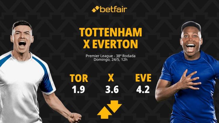 Tottenham x Everton - Premier League: Dicas, Palpites, Odds, Escalações, Horário, Onde Assistir