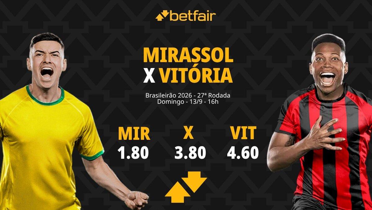 Mirassol x Vitória - Brasileirão 2026: Notícias, Odds, Estatísticas, Escalações, Horário, Onde Assistir