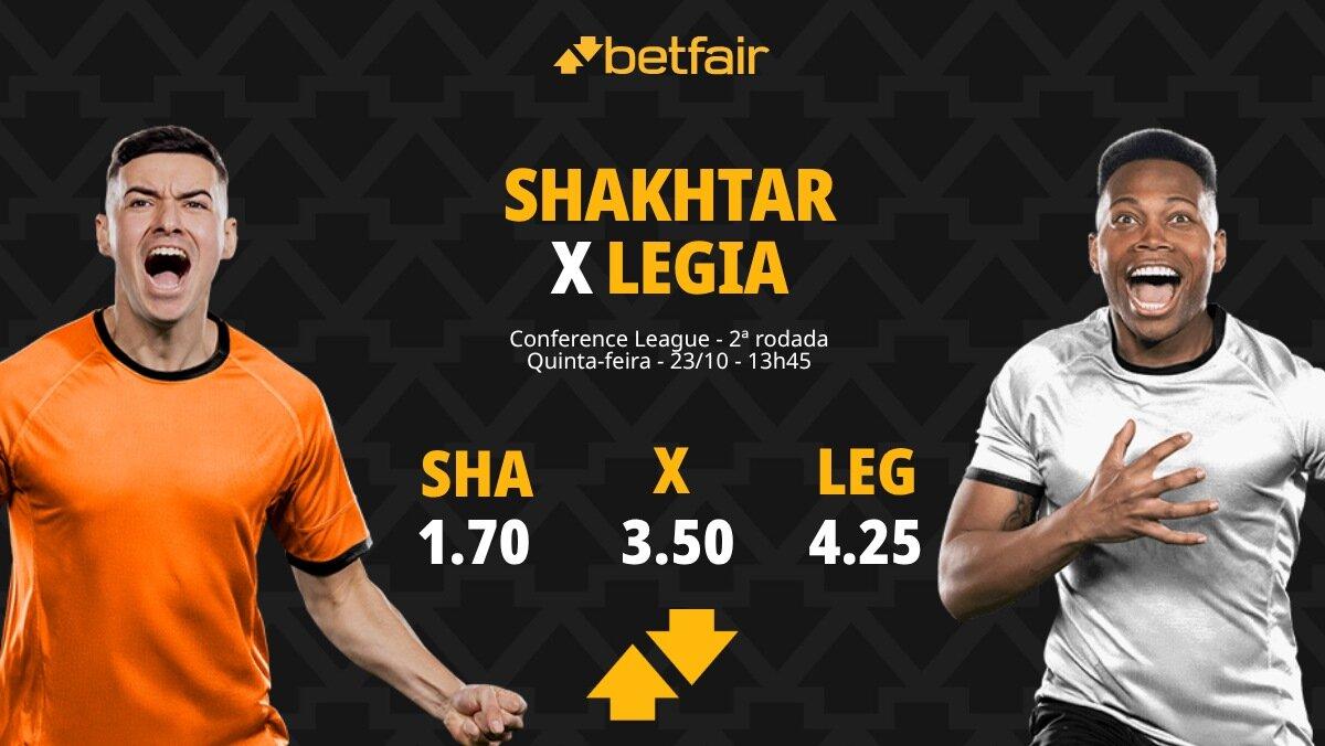 Shakhtar Donetsk x Legia Varsóvia - Conference League: palpites, odds, estatísticas, onde assistir ao vivo, escalações e horário