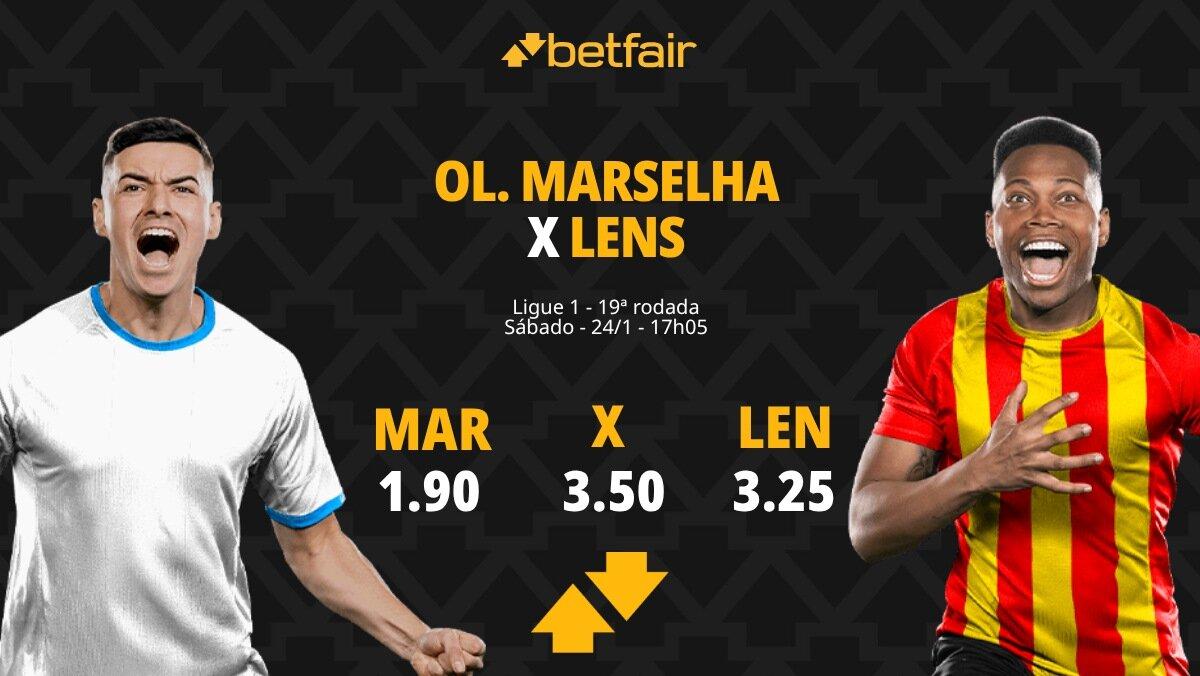 Olympique de Marselha x Lens - Ligue 1: palpites, odds, estatísticas, onde assistir ao vivo, escalações e horário