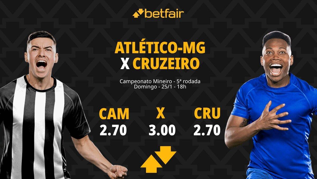 Atlético-MG x Cruzeiro - Campeonato Mineiro: palpites, odds, estatísticas, onde assistir ao vivo, escalações e horário