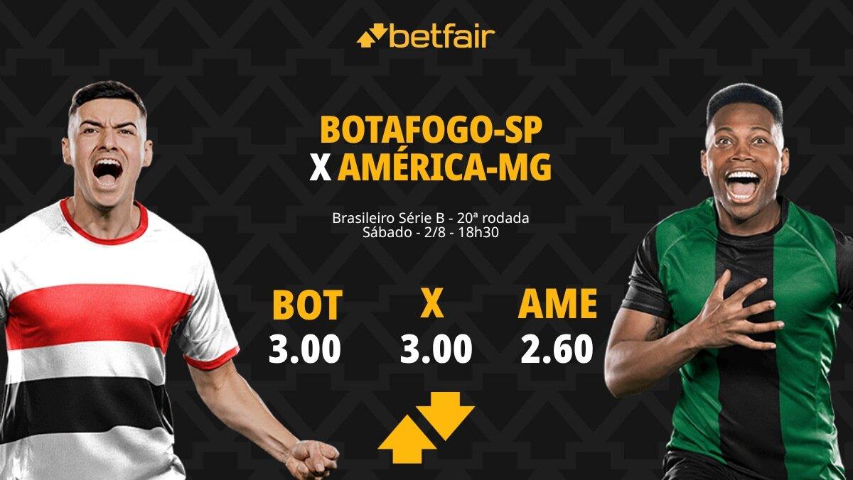 Botafogo-SP x América-MG: palpites, odds, onde assistir ao vivo, escalações e horário